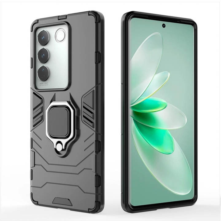 Vivo V27 Pro Armor Integration Camera protection, Support Magnetic Car Mounts, Stylish Dual Layer Hard PC Back Cover