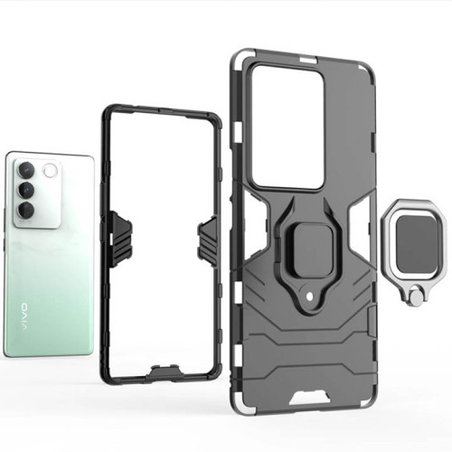 Vivo V27 Pro Armor Integration Camera protection, Support Magnetic Car Mounts, Stylish Dual Layer Hard PC Back Cover