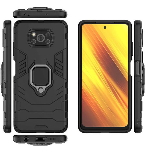 Poco X3 Armor Integration Camera protection, Support Magnetic Car Mounts, Stylish Dual Layer Hard PC Back Cover