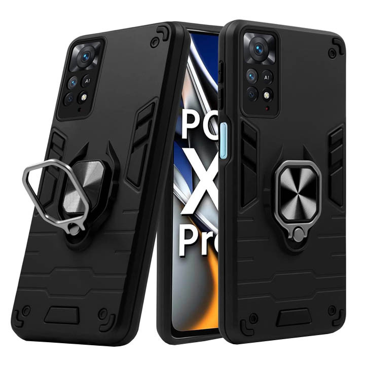 Poco X4 Pro Armor Integration Camera protection, Support Magnetic Car Mounts, Stylish Dual Layer Hard PC Back Cover