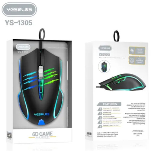 Yesplus YS-1305 Super Quality USB Wired 6D Gaming RGB Mouse