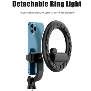 V01S Detachable LED Ring Light TikTok Remote Control Tripod Stand Phone Holder Selfie Stick Tripod