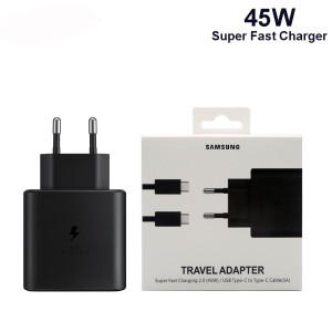 Samsung 45W 'EP-TA845' Authentic Super Fast Travel Charger 2.0 With USB Type - C to Type - C Cable (5A)