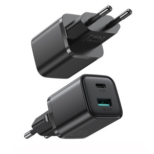 JOYROOM L-QP204 20W Smart Dual Port PD+QC3.0 Travel Charger , EU Plug (Black)