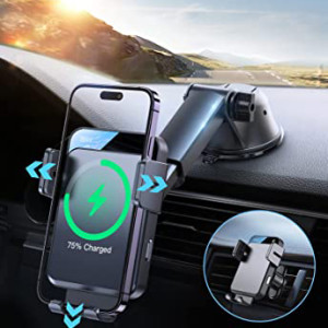 JOYROOM Wireless Car Charger JR-ZS219，15W Qi Fast Charging Phone Mount for Car， No Fear of Bumps and Never Fall Off for iPhone 14 13 12 11, Galaxy S22S20+