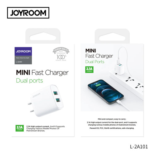 JOYROOM L-2A101 2.1A Dual ports mini fast charger