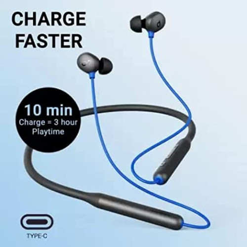 Soundcore By Anker R500 Fast Charging In Ear Neckband with 20 Hours Playtime Bluetooth Headset (Blue, in The Ear)