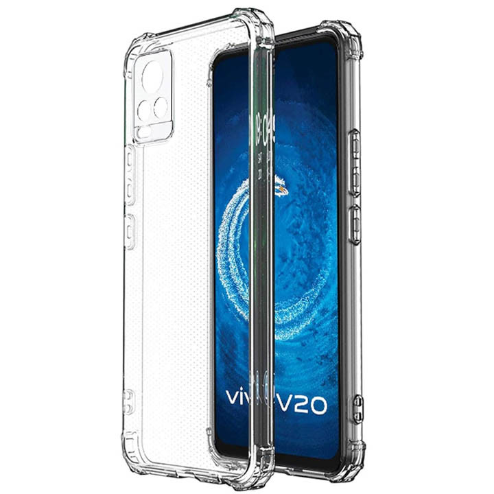 Vivo V20 Integration Camera Protection, Crystal Clear Transparent Cover Case