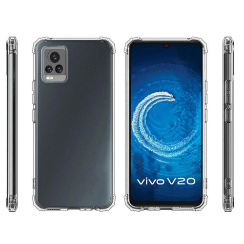 Vivo V20 Integration Camera Protection, Crystal Clear Transparent Cover Case