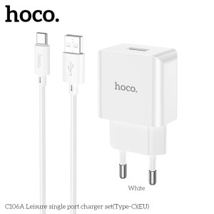 Hoco C106A Leisure Single Port Charger Set(Type-C)