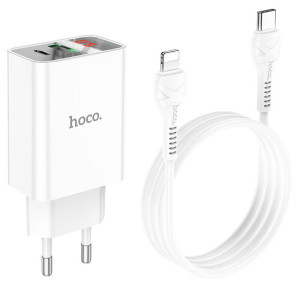 Hoco Wall Charger “C100A” PD20W + QC3.0 EU Set With Cable