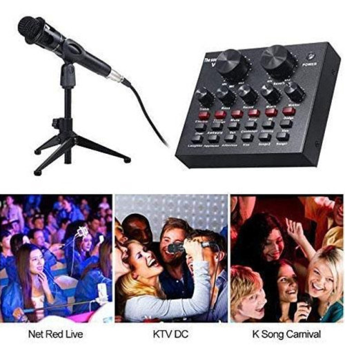 Multifunctional Live Audio Interface With USB Smart Audio Connection Volume Adjustable Sound Card Host Speech Recording