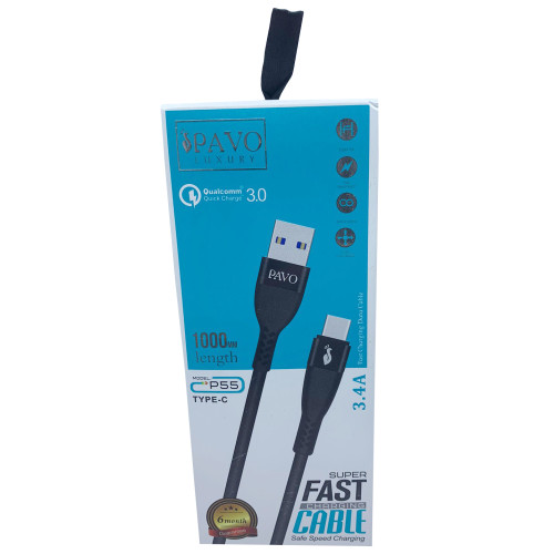 Pavo P55 Type-C Super Fast Charging Cable  With 6 Month Warranty