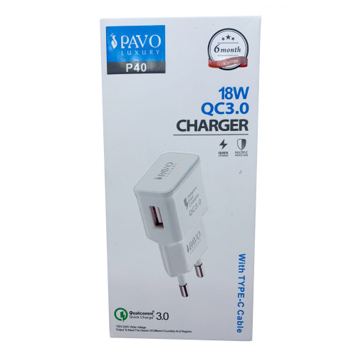 Pavo Luxury P40 18W QC3.0 Quick Charger