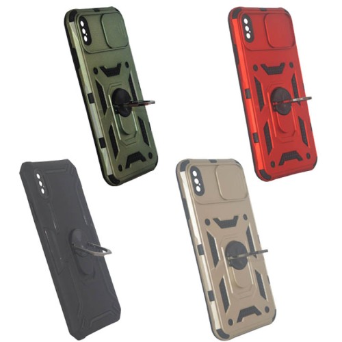 Iphone XS Max Slide Armor Integration Camera protection, Support Magnetic Car Mounts, Stylish Dual Layer Hard PC Back Cover