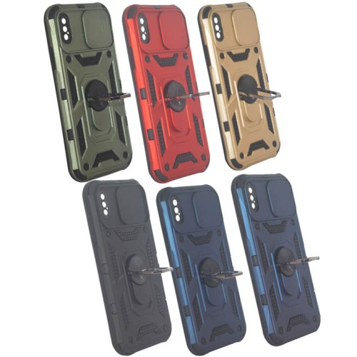 Iphone XS Slide Armor Integration Camera protection, Support Magnetic Car Mounts, Stylish Dual Layer Hard PC Back Cover