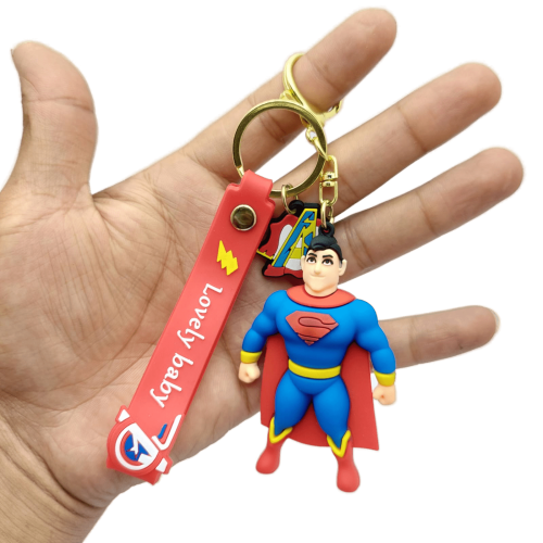 Superman Rubber Doublesided Keychain/Keyring