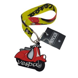 Vespa Both Sided 3D Rubber Keyring - Red At Wholesale & Retail