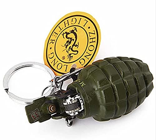 New Military Army Metal Bomb Design Refillable Gas  Pocket Lighter KeyChain