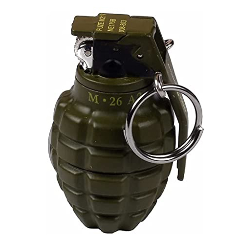 New Military Army Metal Bomb Design Refillable Gas  Pocket Lighter KeyChain