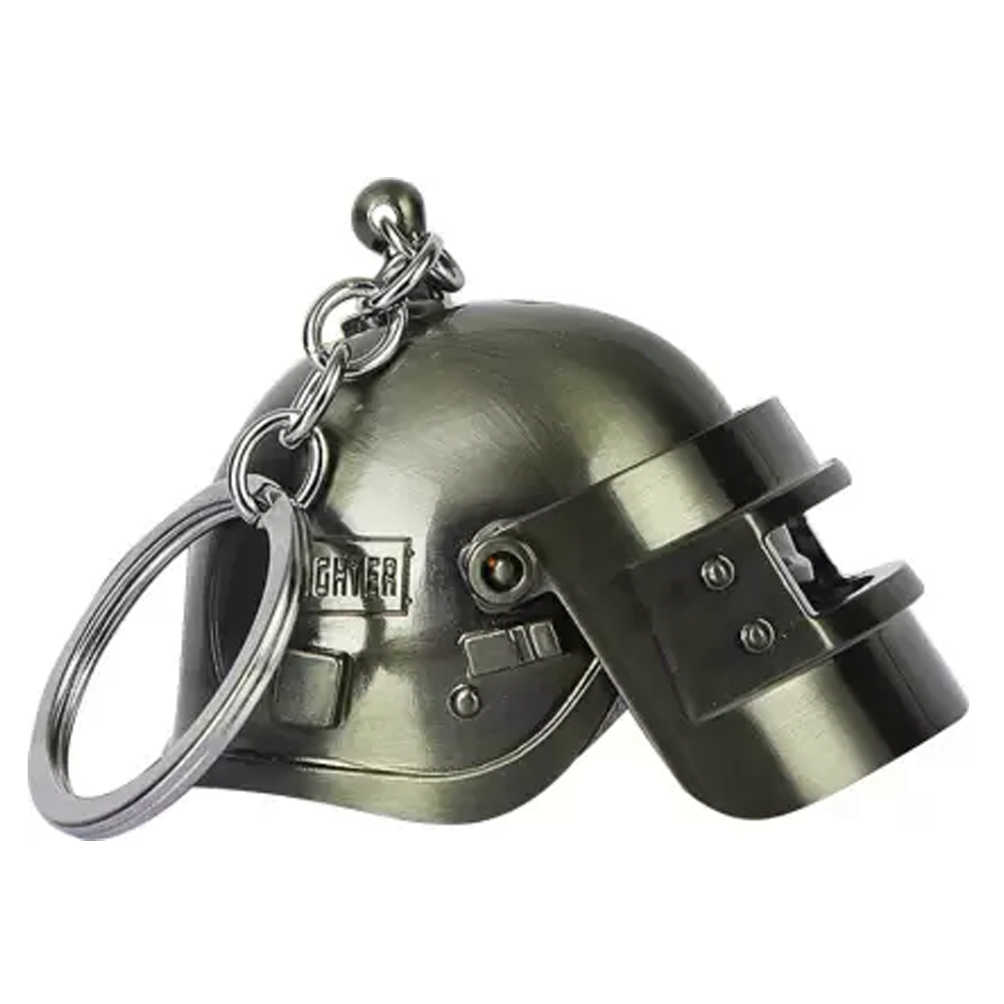 PUBG Helmet Shaped Wind Proof  Refillable Butane Gas Pocket Cigarette Lighter Keychain