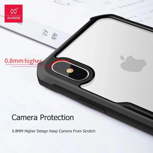 iphone XS-X Integrated Camera Protection, Military Grade Drop Tested, Slim Clear Back With Shockproof Soft TPU Bumper Frame Cover