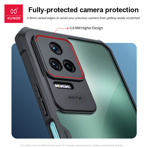 Poco F4 XUNDD Case Integrated Camera Protection, Military Grade Drop Tested, Slim Clear Back With Shockproof Soft TPU Bumper Frame Cover