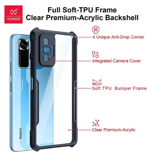 Redmi Note 10 Pro / Note 10 Pro Max XUNDD Case Integrated Camera Protection, Military Grade Drop Tested, Slim Clear Back With Shockproof Soft TPU Bumper Frame Cover