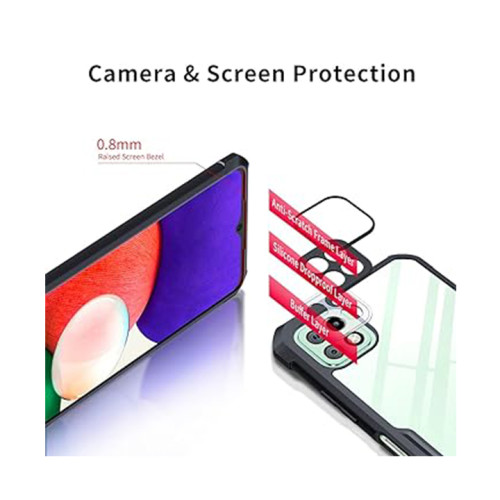 Samsung Galaxy A22 5G XUNDD Case Integrated Camera Protection, Military Grade Drop Tested, Slim Clear Back With Shockproof Soft TPU Bumper Frame Cover