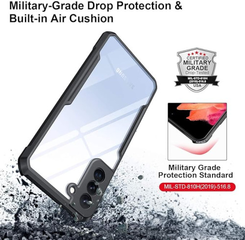 Samsung Galaxy S21 FE XUNDD Case Integrated Camera Protection, Military Grade Drop Tested, Slim Clear Back With Shockproof Soft TPU Bumper Frame Cover