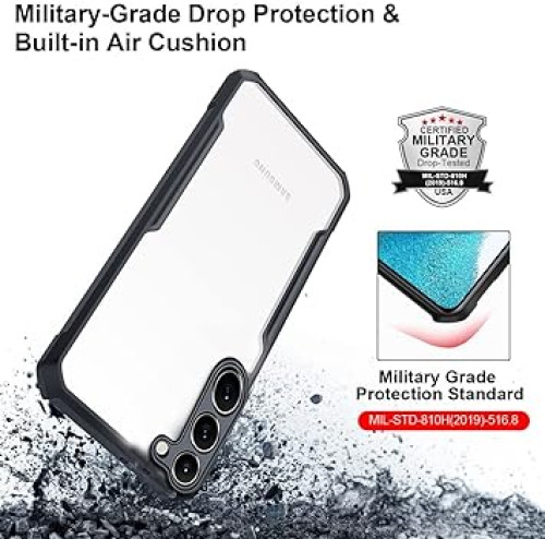 Samsung Galaxy S23 5G XUNDD Case Integrated Camera Protection, Military Grade Drop Tested, Slim Clear Back With Shockproof Soft TPU Bumper Frame Cover