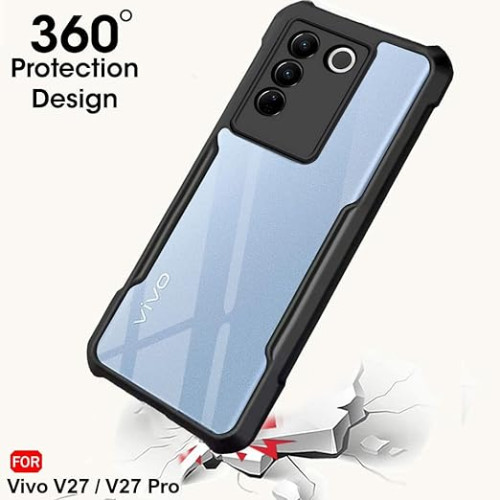 Vivo V27  V27 Pro XUNDD Case Integrated Camera Protection, Military Grade Drop Tested, Slim Clear Back With Shockproof Soft TPU Bumper Frame Cover