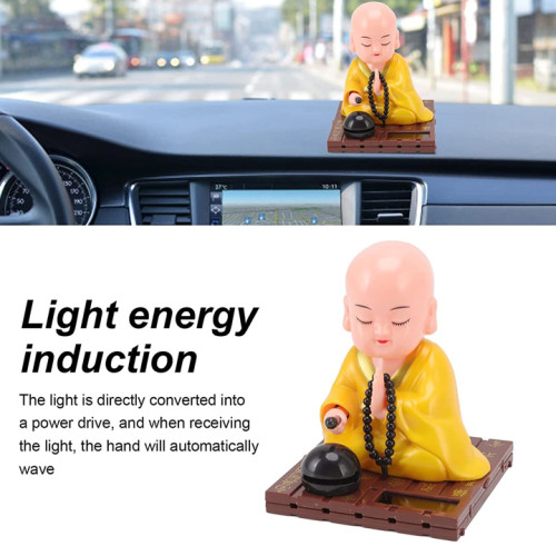 ELL DEE Moving Solar Buddha for Health and Wealth Prosperity Gift Decorative Showpiece for Shop, Home, Office and Car