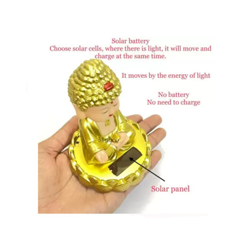 Mini Buddha Solar Powered Head Shaking Statue - 4.5 (Golden)