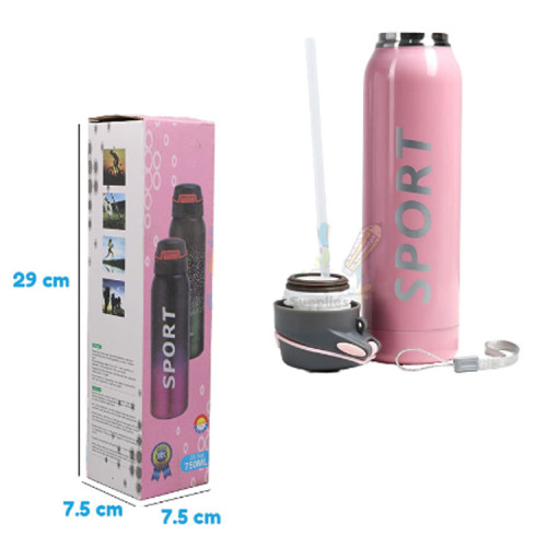 500ml Sport Thermos Water Bottle With Straw Insulation Cup