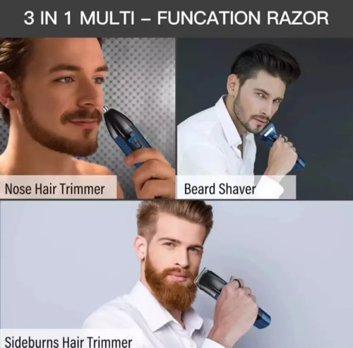 Nikai Rechargeable Shaver Hair Clipper Nose, 3In1 Trimmer NK-7160