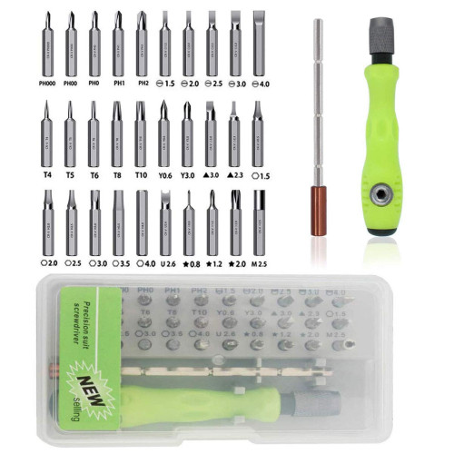 Shinzee 32 in 1 Mini Bits with Magnetic Flexible Extension Rod Standard Screwdriver Set