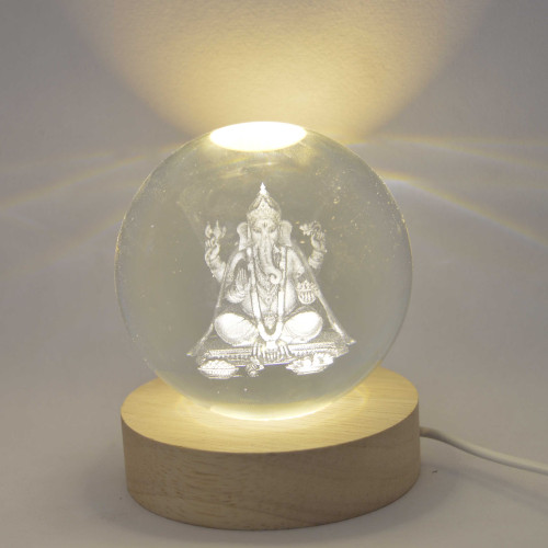 Small Crystal Ball For Ganesh Bedside Light Holiday Gift 3D Lamp Home Decor for Bedroom