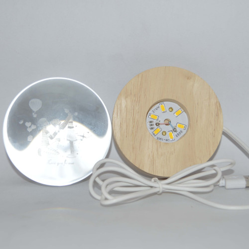 Small Crystal Ball For Two Lovers Bedside Light Holiday Gift 3D Lamp Home Decor for Bedroom