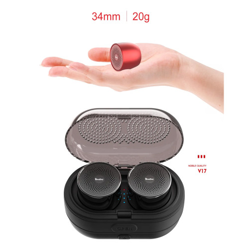 Onever (TWS)   V17 Portable Mini Bluetooth Twins Stereo Wireless Speaker with 1000mah Rechargeable Battery Box