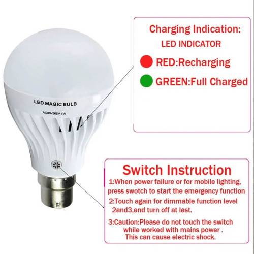 7W B22 Smart Emergency Light Bulb Led Bulb Rechargeable LED Light Bulb Lamp Light Household Lighting Lamp with control