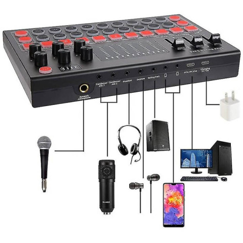 Studio Audio Interface Sound Card Professional Computer Pc Mobile Phone Live