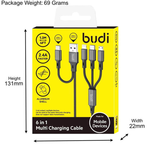 Budi 2 in 1 Data Cable