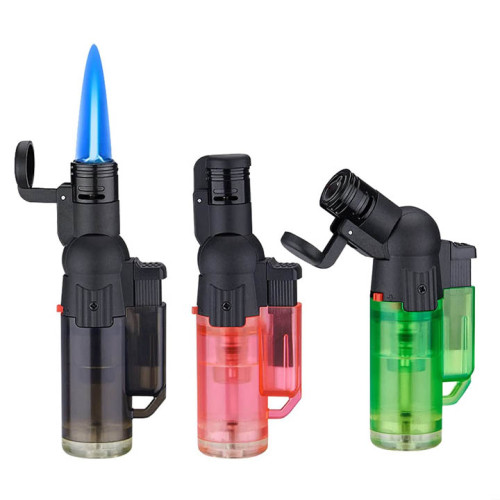 Bendable Head Windproof Jet Flame Gun Cigar Torch Butane Gas Straight Fire Refillable Lighter