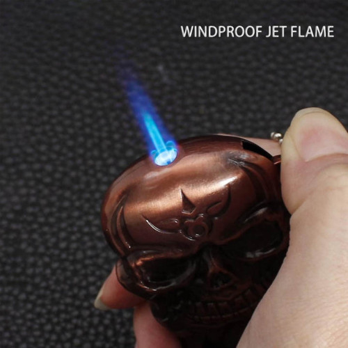 Butane Torch, Creative, Refillable Adjustable Soft Flame, Cool, Desktop Portable, Skull Lighters, Men Gift