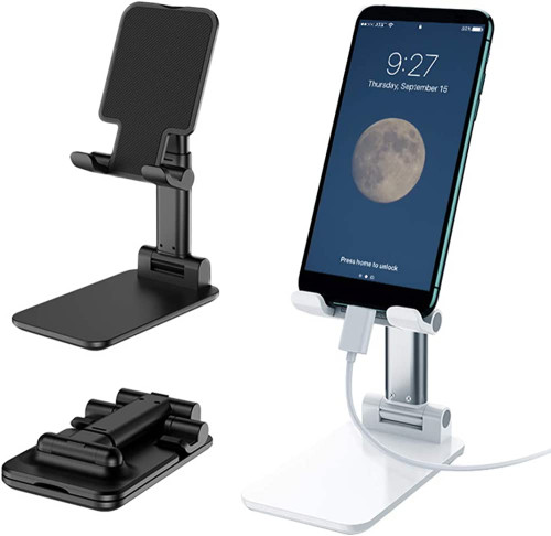 Cellphone Stand Foldable Desk Phone Holder Adjustable Mobile/Pad Stand with Non Slip Silicone