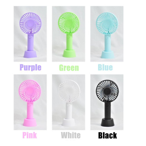 Portable Mini Fan Rechargeable Battery Operated With 3 Speed For Wind Speeds Control, 1 Led Lamp On Side. (Color May Vary)