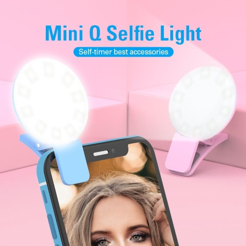 Selfie Mini Small Selfie Ring Light for Mobile Phone or Laptop. Bright LED Fill Light