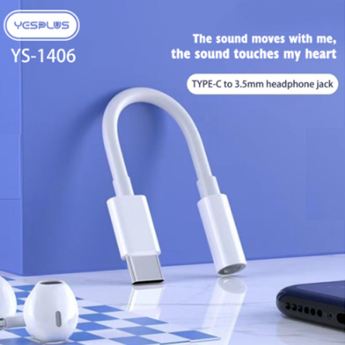 YESPLUS YS-1406 Converter Handsfree Lighting To 3.5MMType-C To 3.5MM Audio Conversion