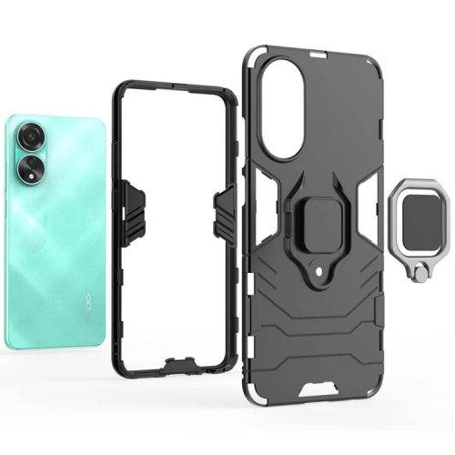 Oppo A78 4G Armor Integration Camera protection, Support Magnetic Car Mounts, Stylish Dual Layer Hard PC Back Cover